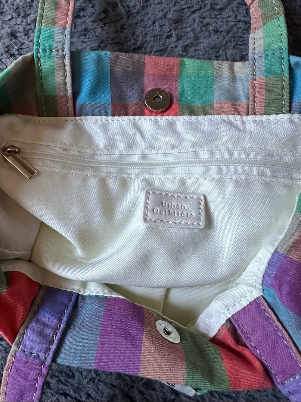 Urban Outfitters Plaid Small Handbag Purse Tote - Picture 5 of 8
